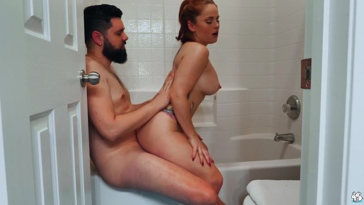 Thick Redhead With Big Tits Gets Pounded In Bathroom