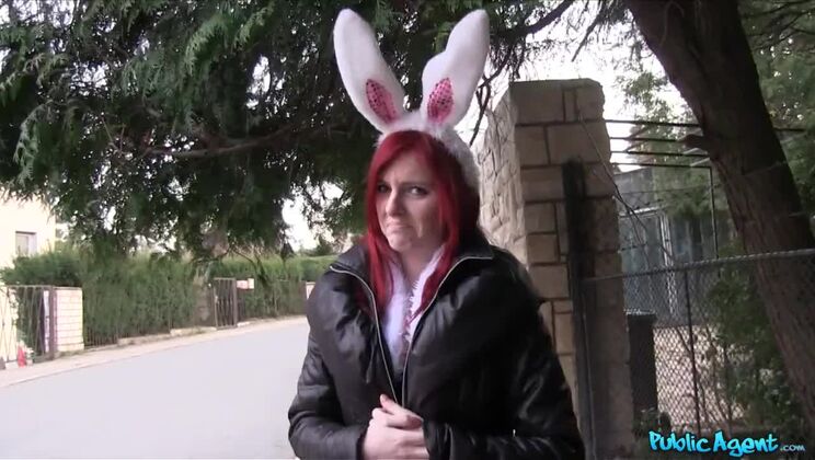 Hot Easter bunny girl fucked outside