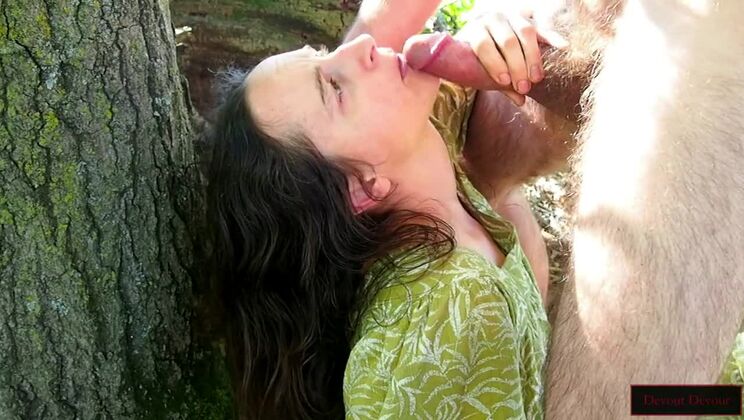 Forest Pixie Overwhelmed by Thick Cock Fucking Her Mouth, Cum on Her Face