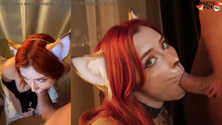 Sexy Fox Dildo Play and Swallows Huge Cock - Facial