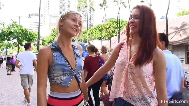 Melody & Lena Caught Exposed in Waikiki