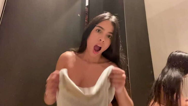 Blonde Teen Marianamx Caught Masturbating & Squirting in Store Fitting Room