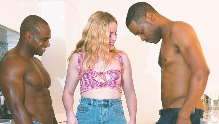 Darrell Deeps & Aaron Rock Double Team Blonde Charlie Forde - Hardcore Threesome Fuck