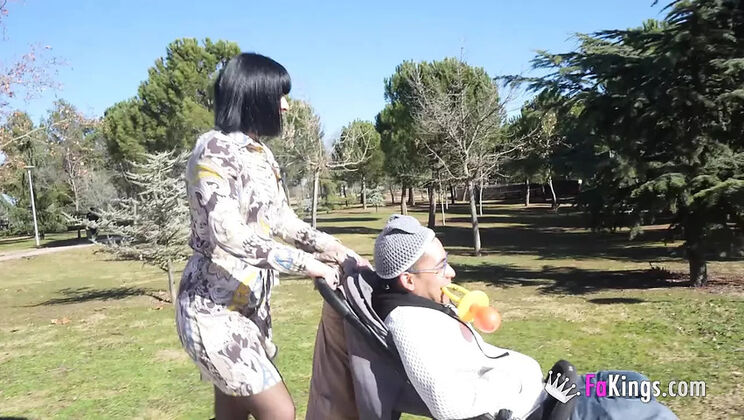 Sandra V gets wild with cock guy - rough fuck after daring walk