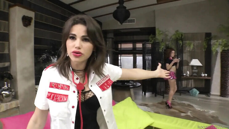 Rocco Siffredi Big Cock Threesome with Busty Nurse Marina Visconti & Cinthia Doll Anal HD