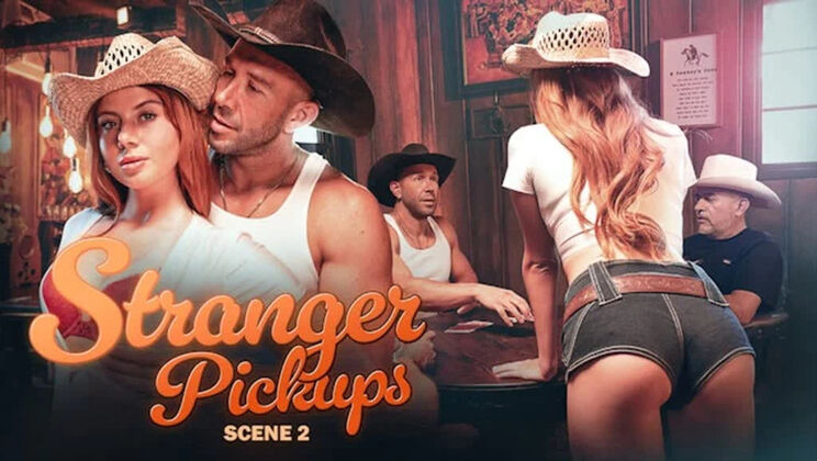 Stella Luxx Horny Country Girl Fucks Stranger in Saloon - Big Natural Tits Blowjob